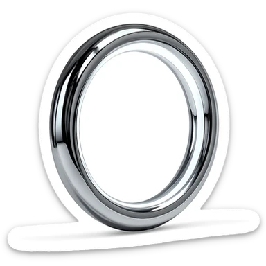 energy ring floating and emitting a soft glow, highly reflective chrome style sticker