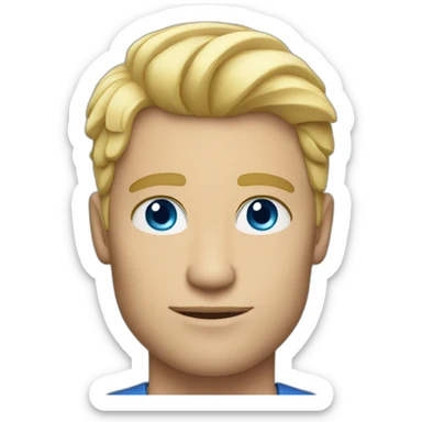 handsome blonde man blue eyes sticker