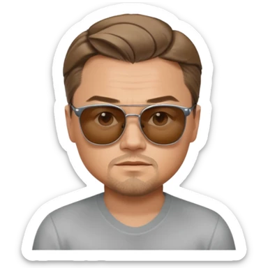 Leonardo DiCaprio emoji, wearing sunglasses, short hair sticker