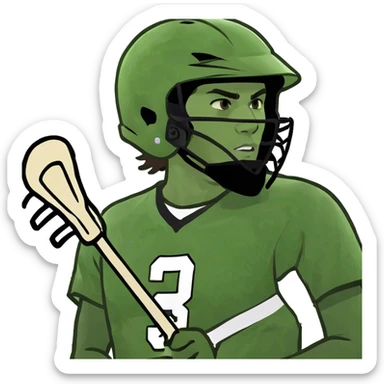 Lacrosse player sticker