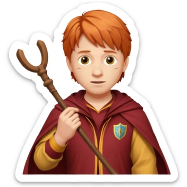 ron weasley with Quidditch Clothes holds a Quaffle  sticker