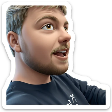 boy with beard indoors sticker