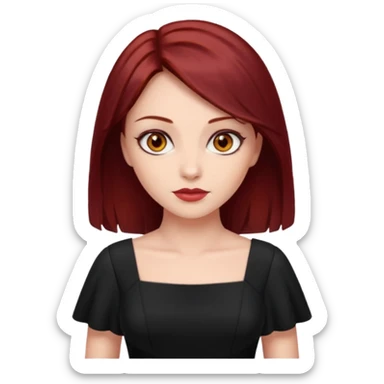 Westie with dark red hair and hazel eye woman sticker