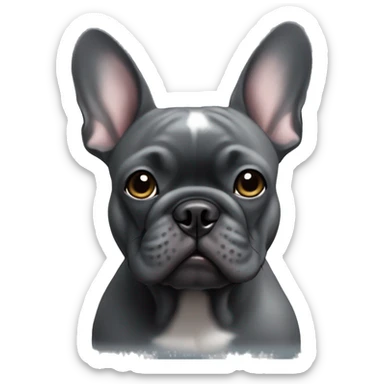 dark grey french bulldog  sticker