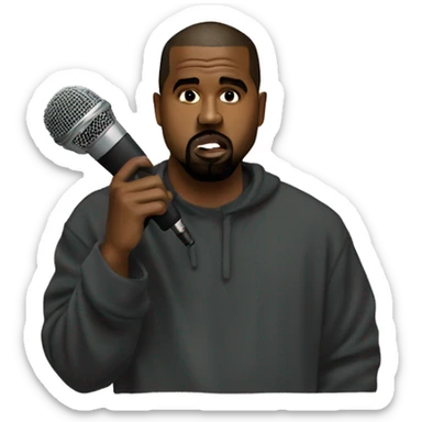 Kanye west holding a mic while rapping sticker