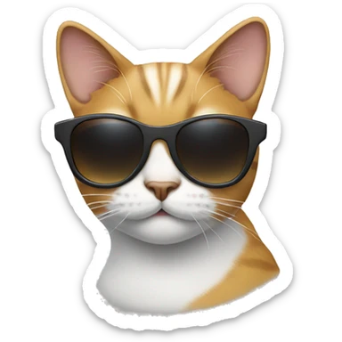 Cat with sunglasses sticker
