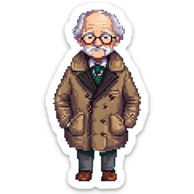 grandpa in a coat sticker