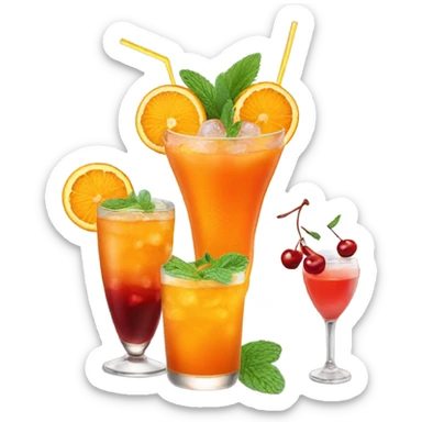 Three orange cocktails sticker
