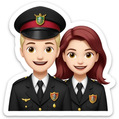 Barbara Palvin as a gryffindor laughing with Draco Malfoy sticker