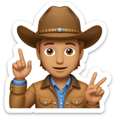 Emoji with a cowboy hot flipping you off sticker