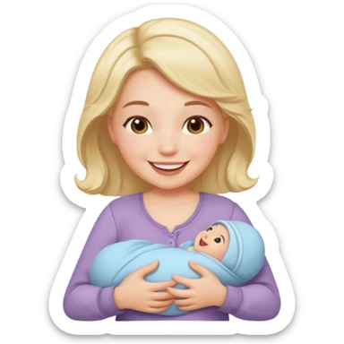 woman with eros baby clothes sticker