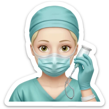 A victorian surgeon using chloroform as an anaesthetic on a patient during an operation sticker