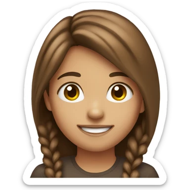 smiling girl with brown hair sticker