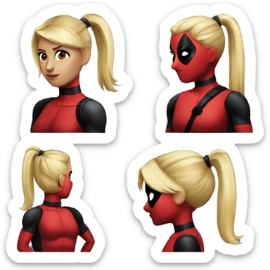 ponytail blond lady deadpool sticker