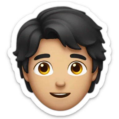 dark haired guy showing heart shape sticker