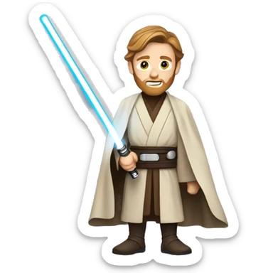 obi wan jedi with light saber sticker