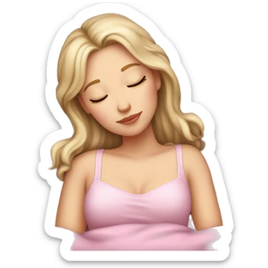beautiful white girl sleeping pink  sticker