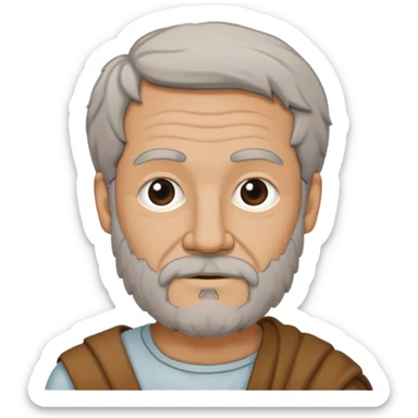 Aristotle drawing as a black outline icon, no fill, hand-drawn look sticker