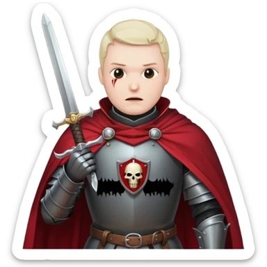 Headless Knight with Sword close up with horror look sticker