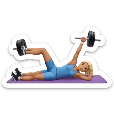 exercise mat with a figure lying and lifting legs sticker