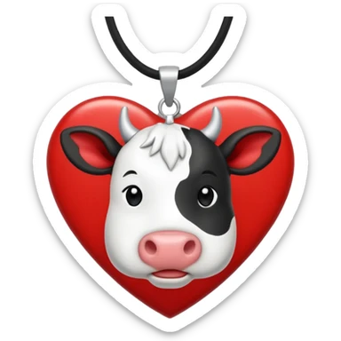 i need combination of this two emojis for making a neckless ❤️🐮  sticker
