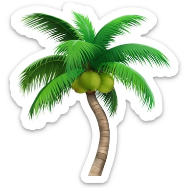 A coconut Tree animation Style sticker