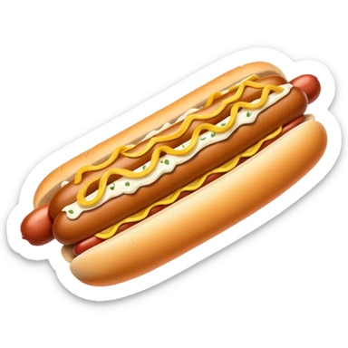 A Seattle style hotdog; a hot dog with cream cheese and grilled onions on it sticker