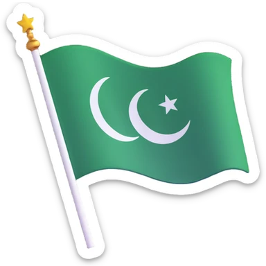 representation of Pakistan with flag and cultural elements sticker
