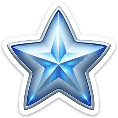 silver star with blue shimmers sticker