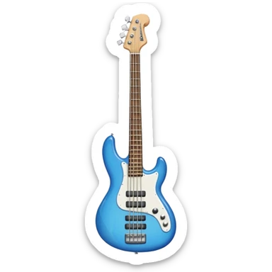 blue bass guitar sticker