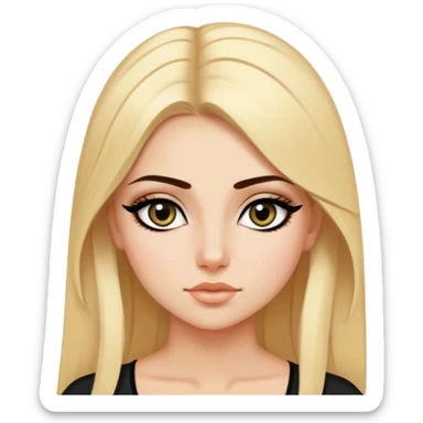 blonde girl in egypt with eyeliner sticker