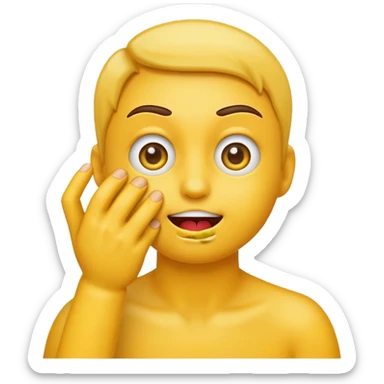 Emoji with ex eyes and hand choking neck￼ sticker