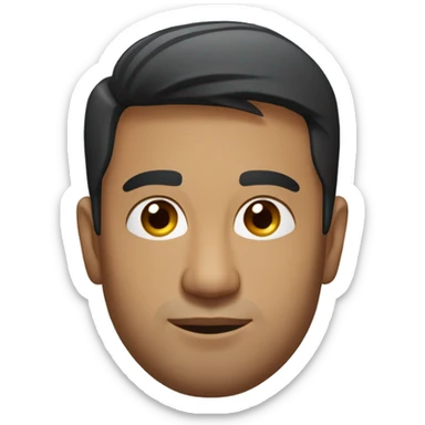 A head and shoulders shot of a 35 year old South Asian man, with short black hair,   with brown eyes wearing a t-shirt. sticker
