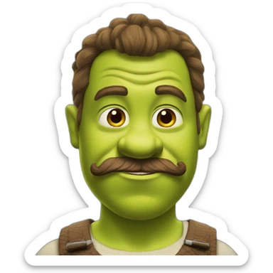 Shrek with mustache sticker