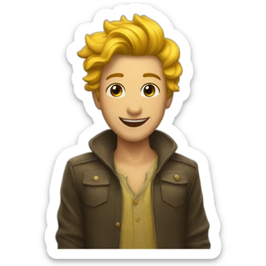 CORAZON AMARILLO FELIZ sticker