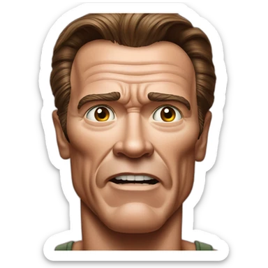 arnold schwarzenegger with protuberant eyes like in total recall movie sticker