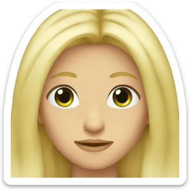 blond long hair green eyeswith pronouns sticker