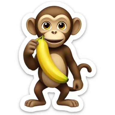 Monkey with a banana sticker
