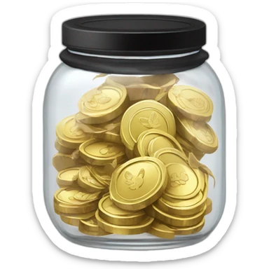a clear jar with black lid black :jar: with cash inside of it:money_with_wings: :gold_coins: sticker