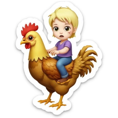 Baby zombie from Minecraft riding chiken sticker