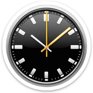 Calendario y reloj, líneas claras, fondo negro. sticker