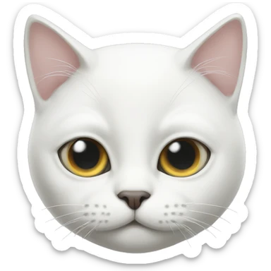 White cat with odd eye  sticker
