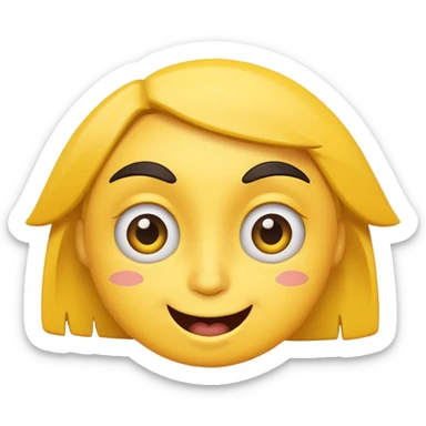 a winky face with crazy eyebrows  sticker