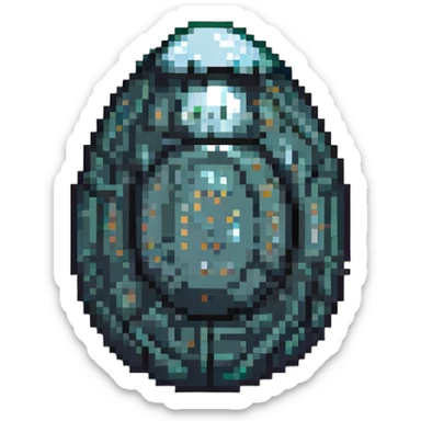 cranial, eye, MRI, SCAN, egg, embryonic, inside of glass egg, dark creature, eerie, otherworldly, crystal egg, tiny embryo. fetoid shape sticker