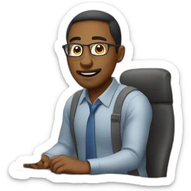 Man work home office sticker