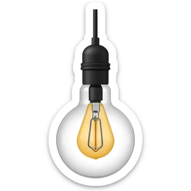 bombillo con colgante en el techo sticker