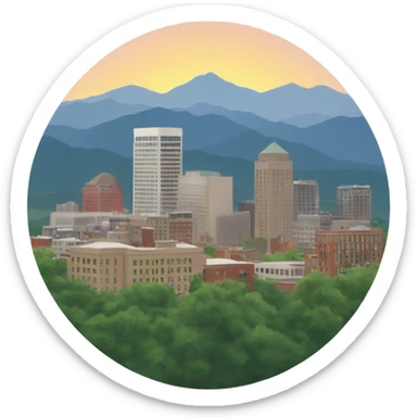 City skyline of Asheville, nc  sticker