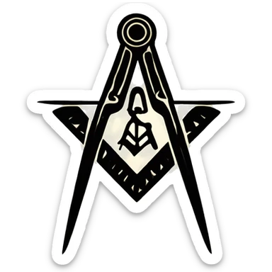 Masonic Square and Compass sticker
