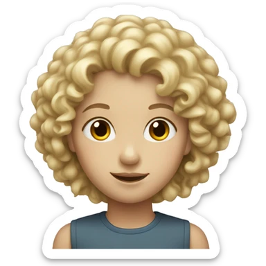 a pale curly head girl sticker
