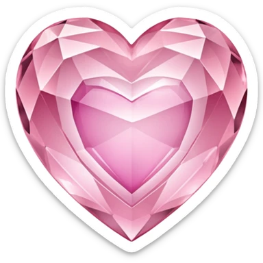 light pink crystal heart sticker